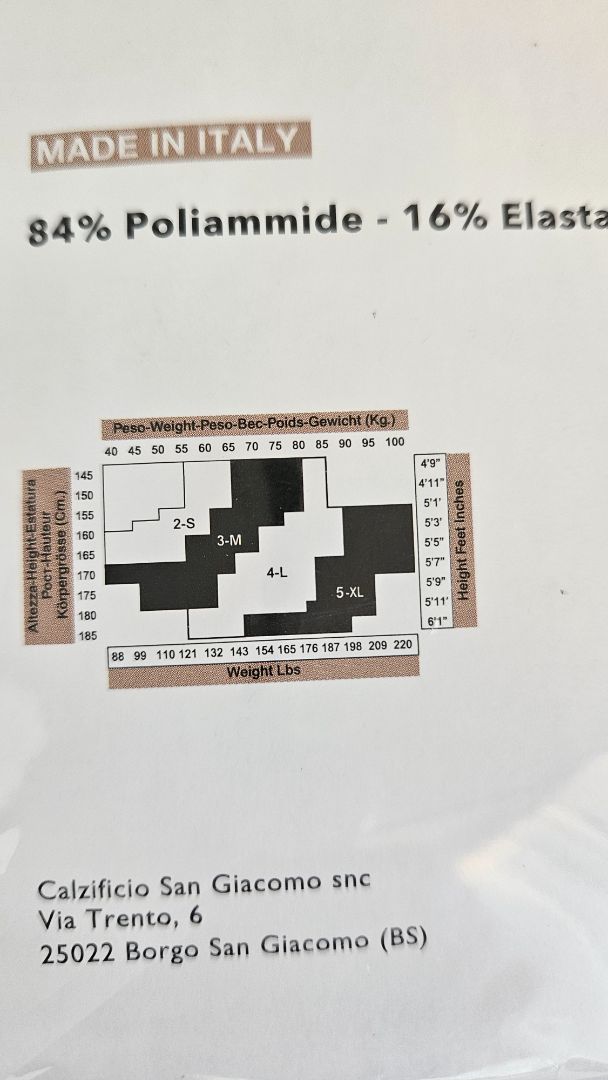 Nælon sokkabuxur 40 Den (ónotað), XL (5), Sangiacomo