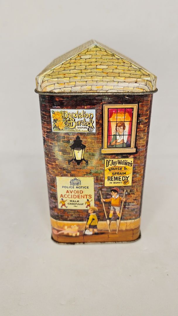 Vintage aluminum can (1990) The Drug store with first aid kit, The Silver Crane Company