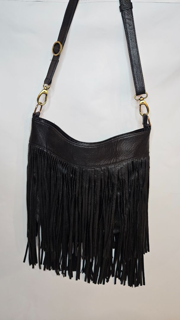 Leður veski með kögri, F&F