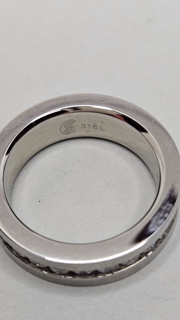 Stainless steel ring (316L) with stones, 7, Gallerí Fló