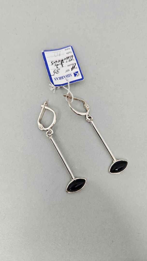 Earrings, & Onyx