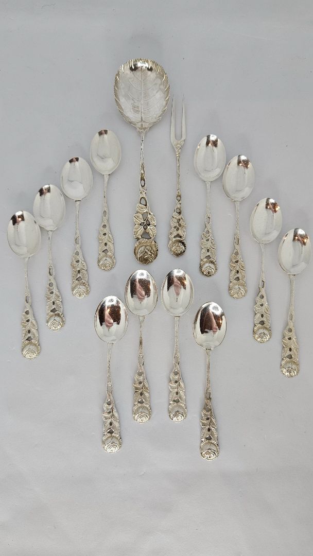 Hildesheimer Rose Teaspoon set, Kohlbecker Silberwarenfabrik