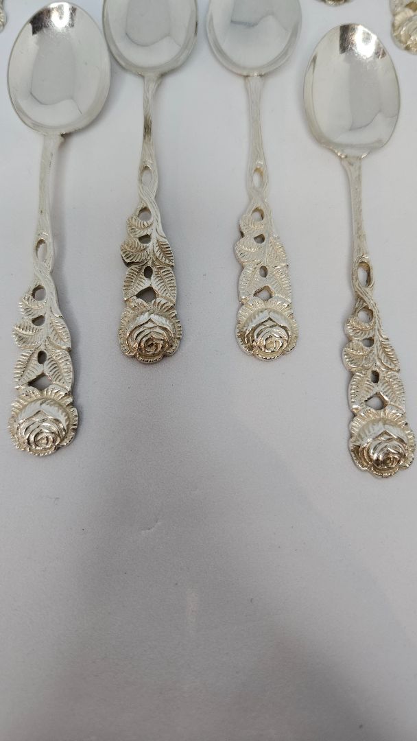 Hildesheimer Rose Teaspoon set, Kohlbecker Silberwarenfabrik