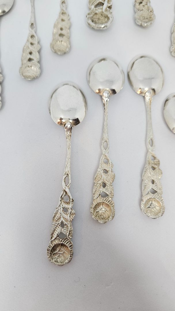 Hildesheimer Rose Teaspoon set, Kohlbecker Silberwarenfabrik