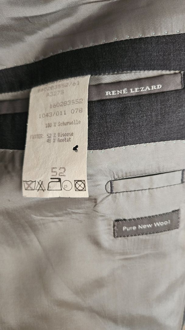 Wool blazer, 52, René Lezard