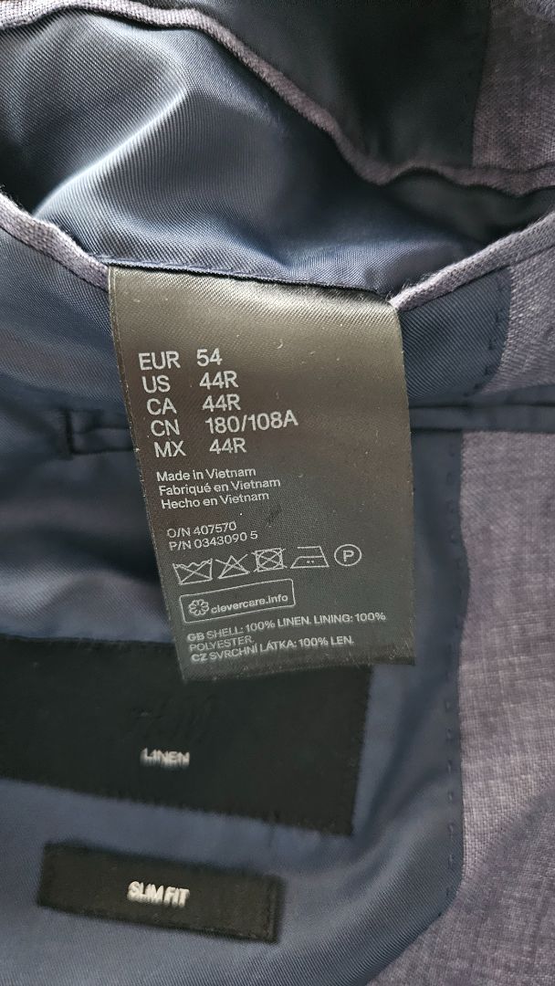 Blazer Linen Slim fit, 54, H&M