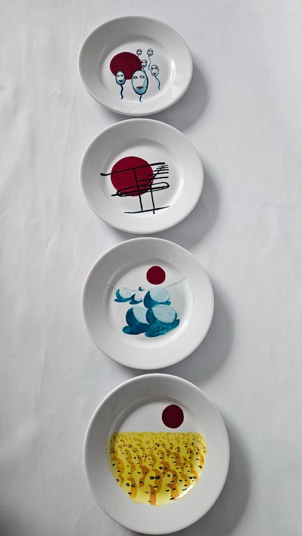 Hand-painted plates, Pyroblan Porcelain