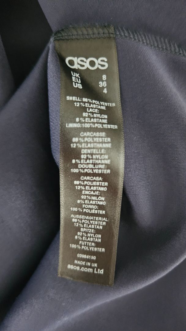 Plíseraður kjóll, EUR 36, Asos