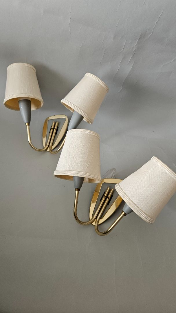 Brass wall light (Vintage 1950s) 2 pcs