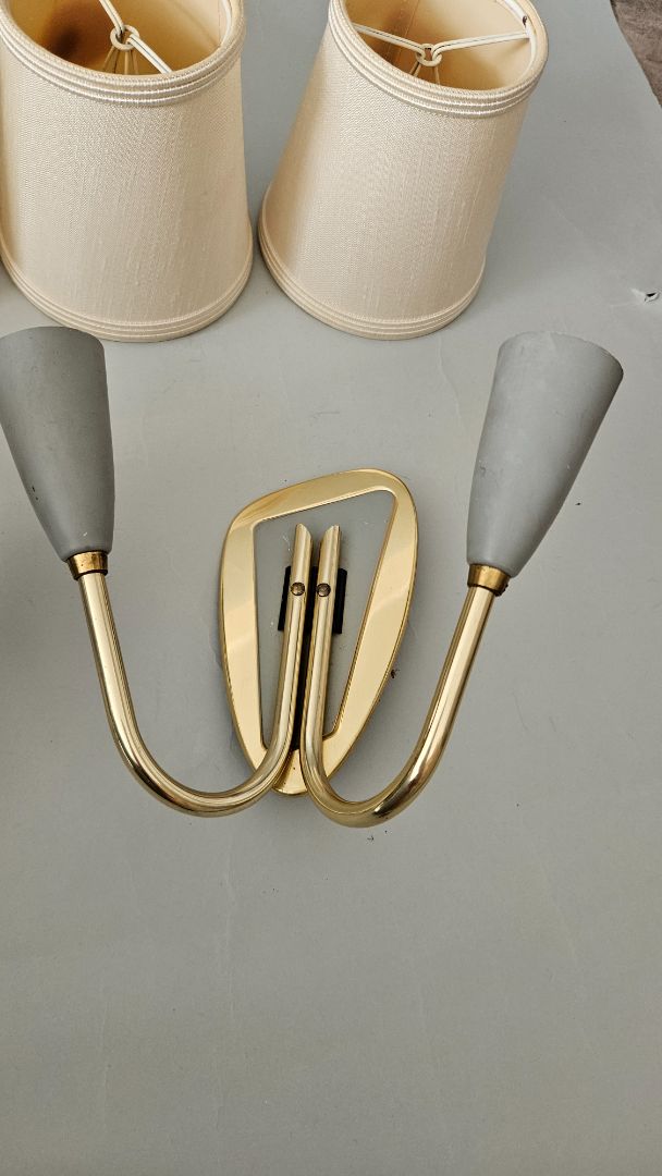 Brass wall light (Vintage 1950s) 2 pcs
