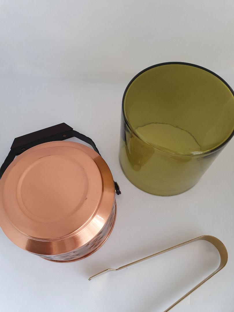 Vintage copper ice cream scoop with tongs (1960s)