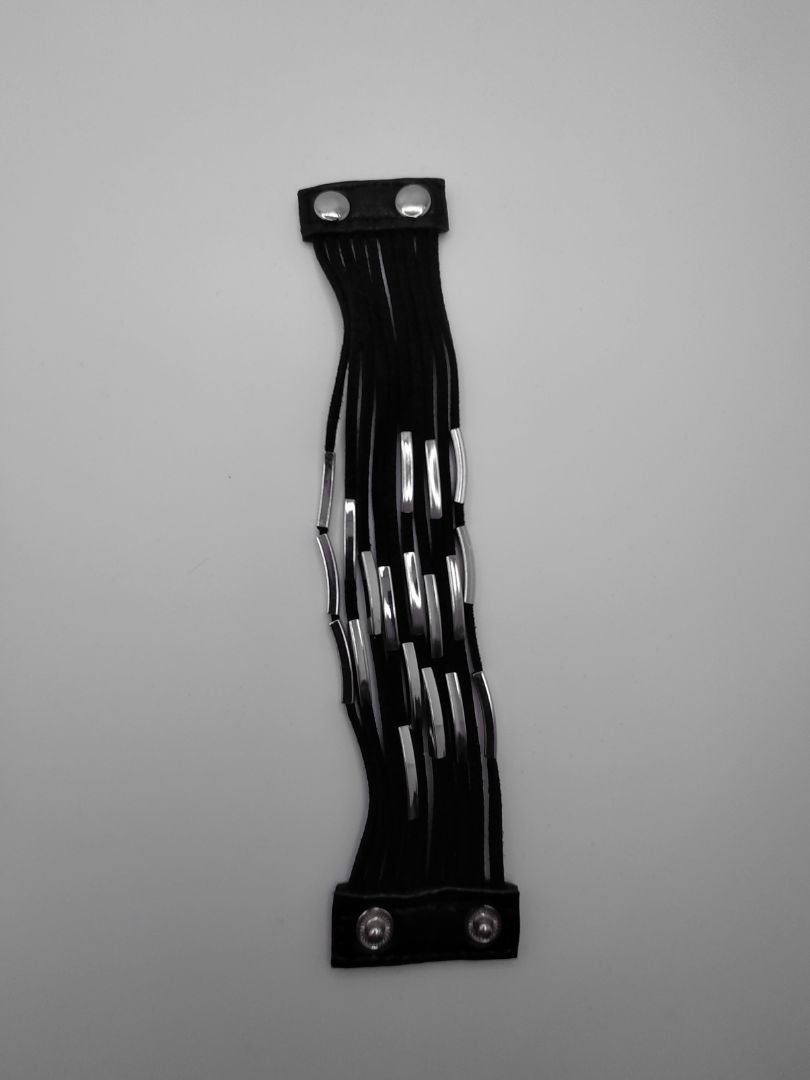 Leather bracelet with iron decoration