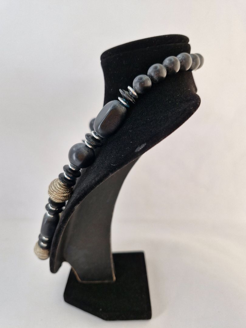 Necklace made of wooden beads