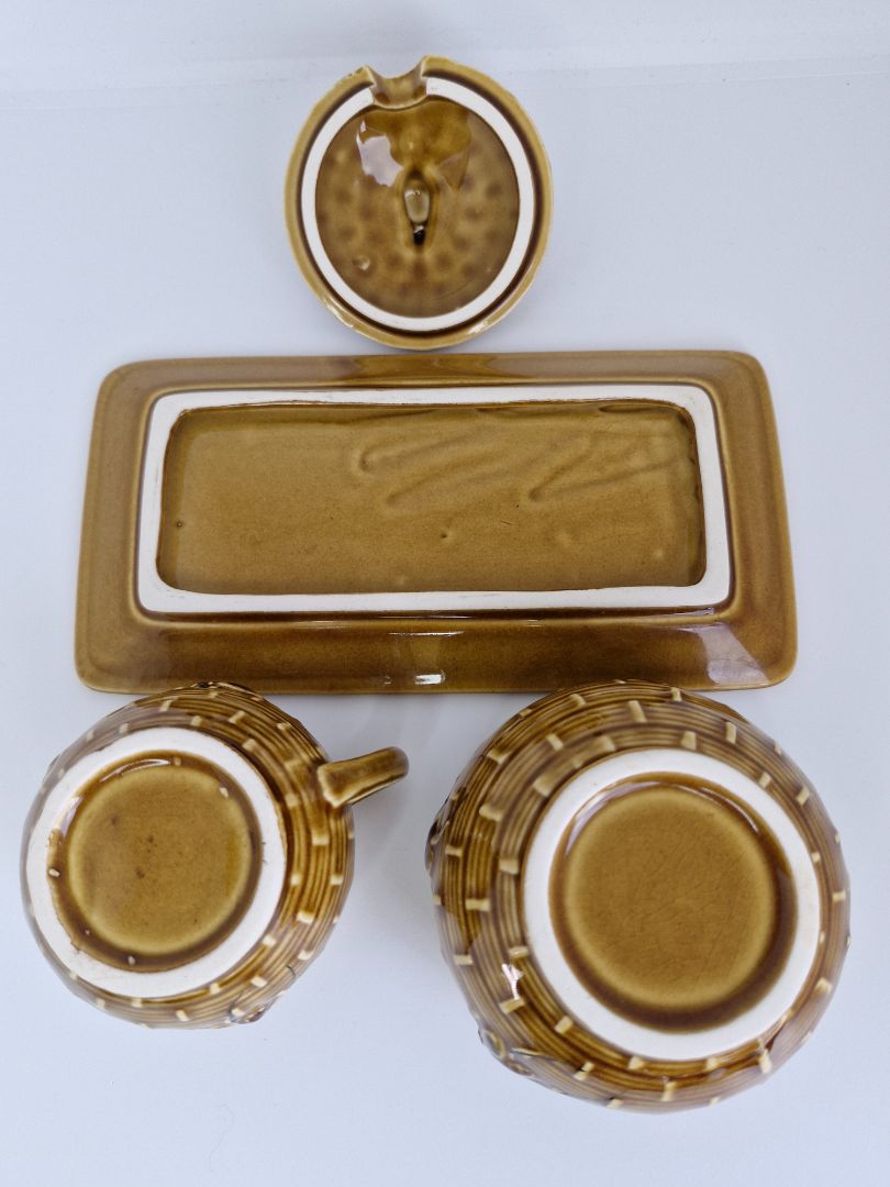 Vintage milk and sugar jug on a tray (1970s), Schramberg