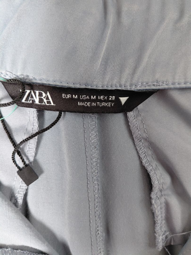 Víðar buxur í beinu sniði, M, Zara