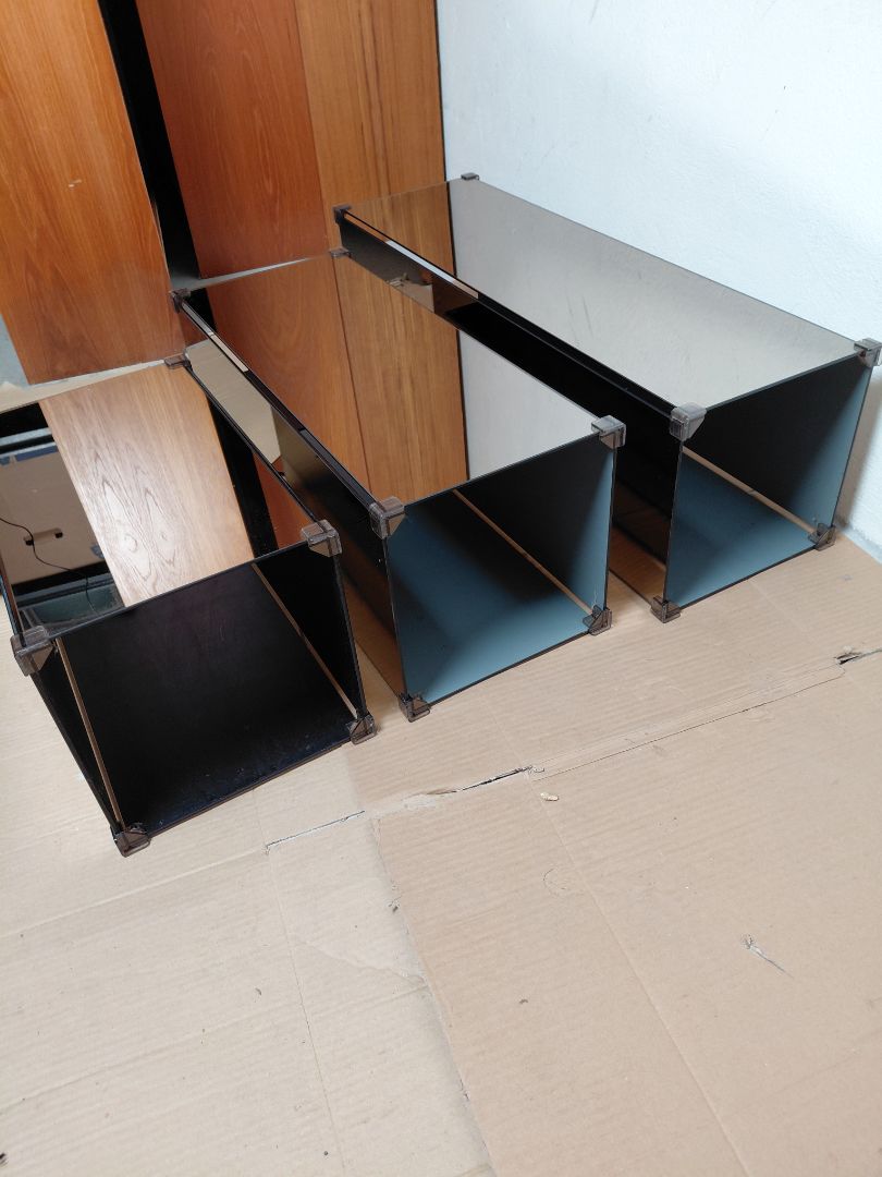 Vintage (1970s) Piedestal spegla borð/turnar, Ikea