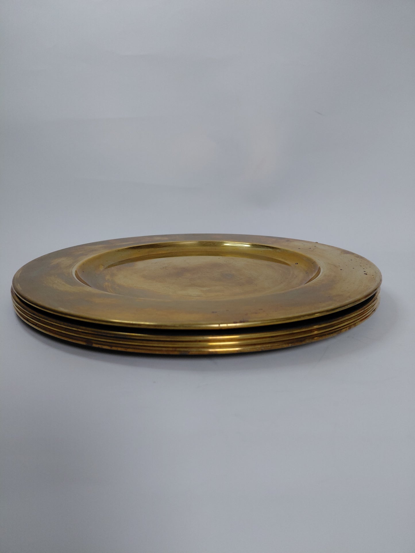 Vintage brass undirdiskar (4 stk) 28 cm
