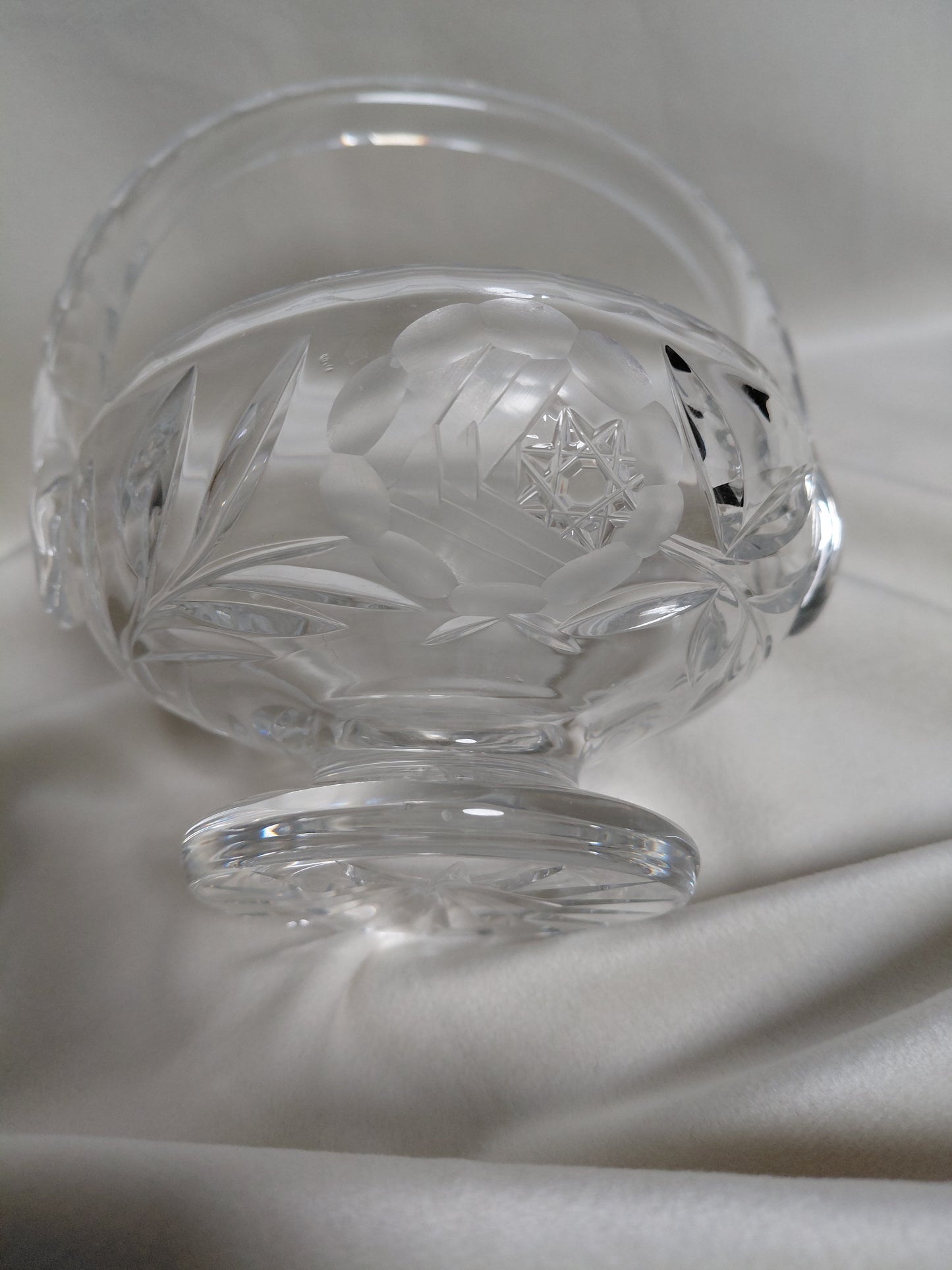 Vintage kristal skál með handfangi (1950-1960s)