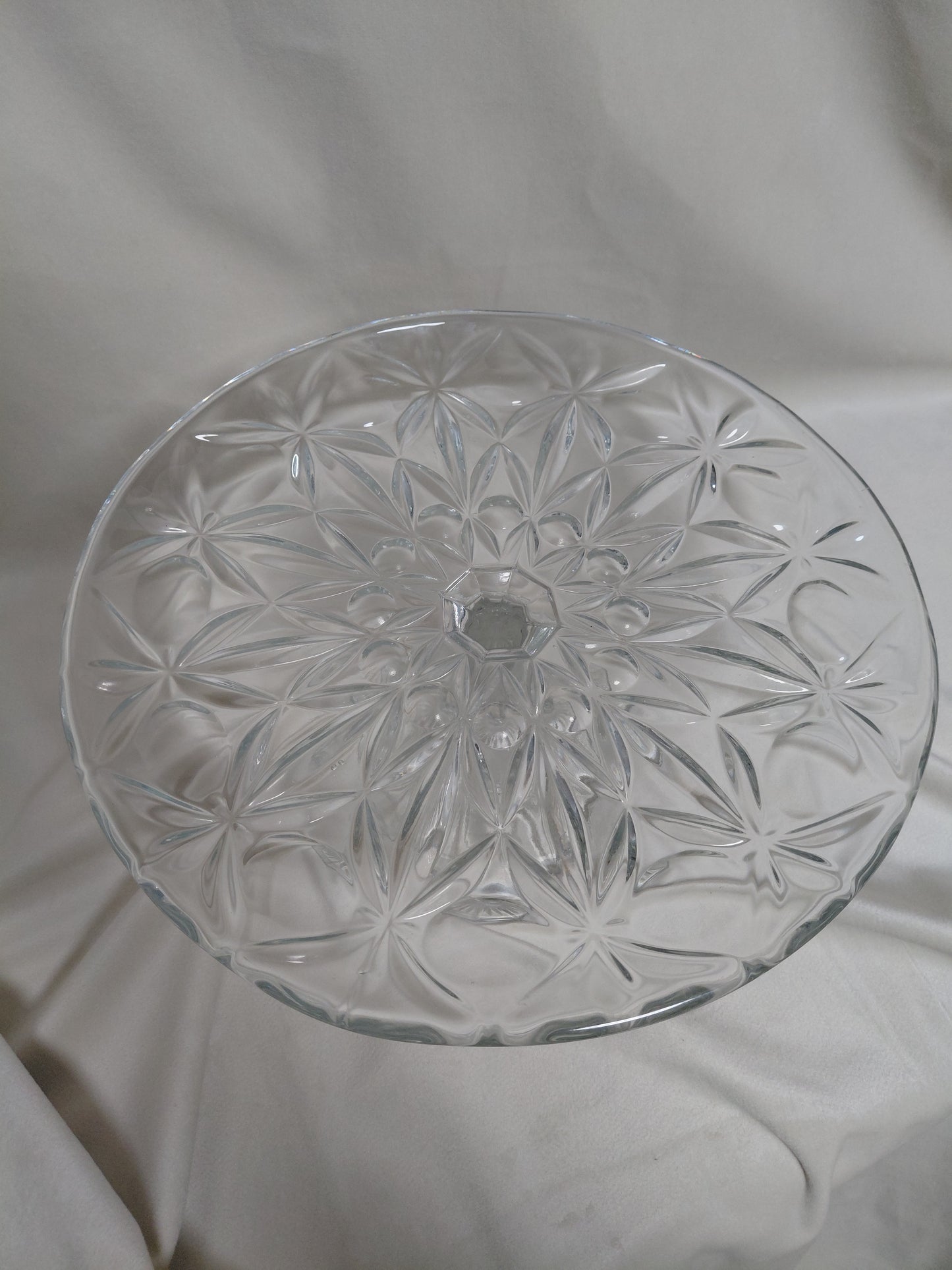 Vintage kristal tertudiskur / Kökudiskur á fæti