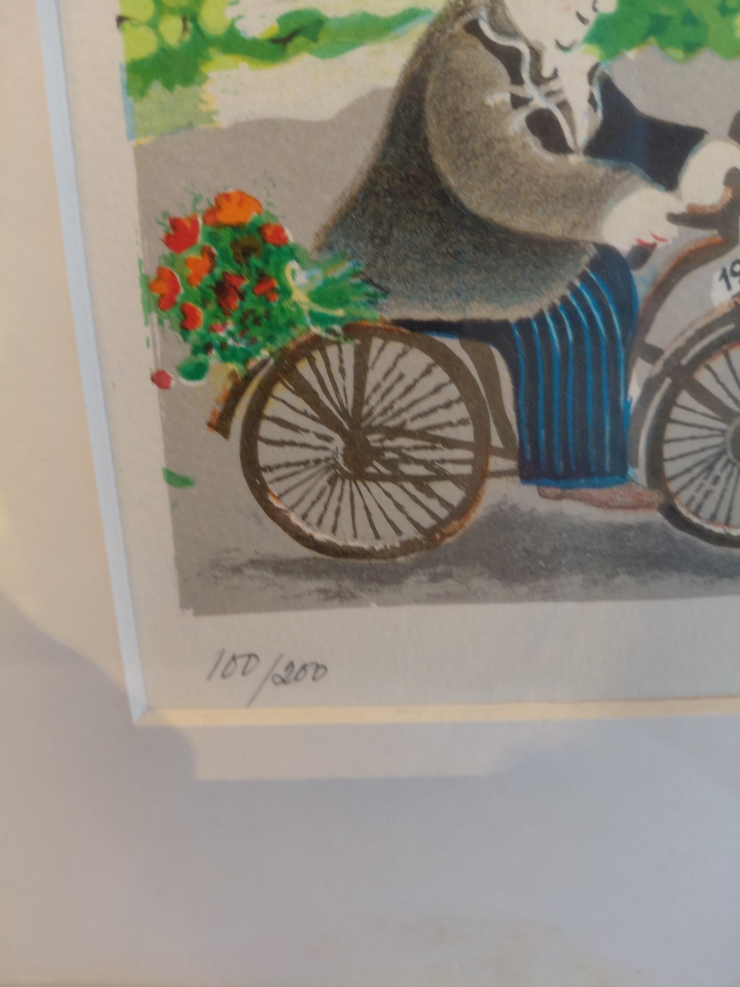 Handmáluð litographie "Tallmogården" 100/200 (ár 1988), Marion Belin (1933-2022)