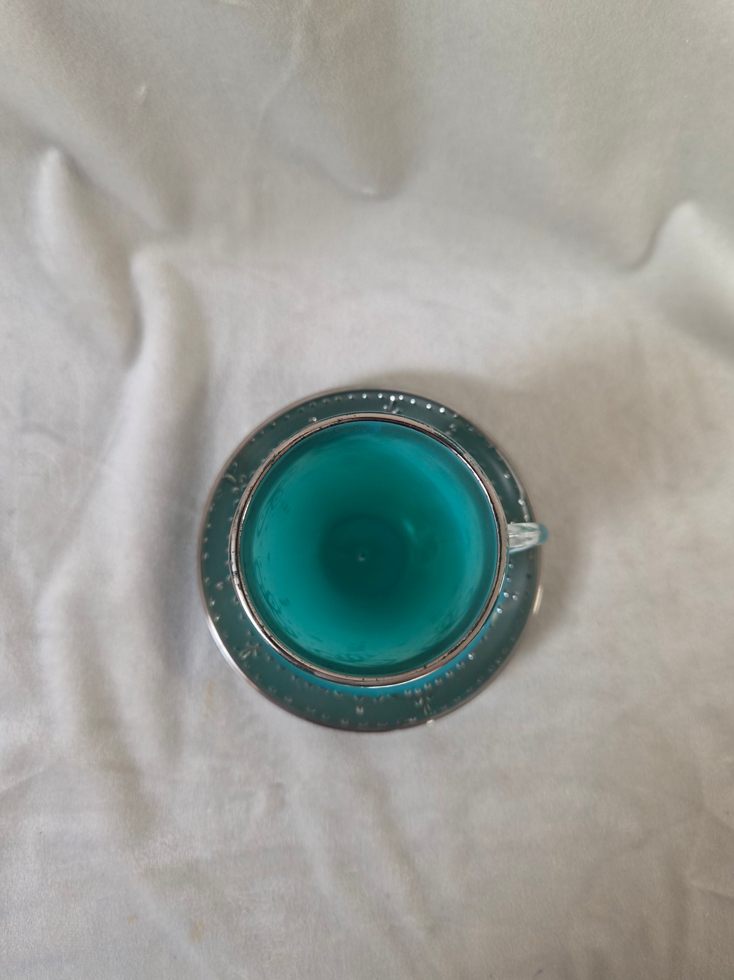 Handmáluð sýrlensk espresso / kaffiglös með undirskál, seljast stök, Sýrland