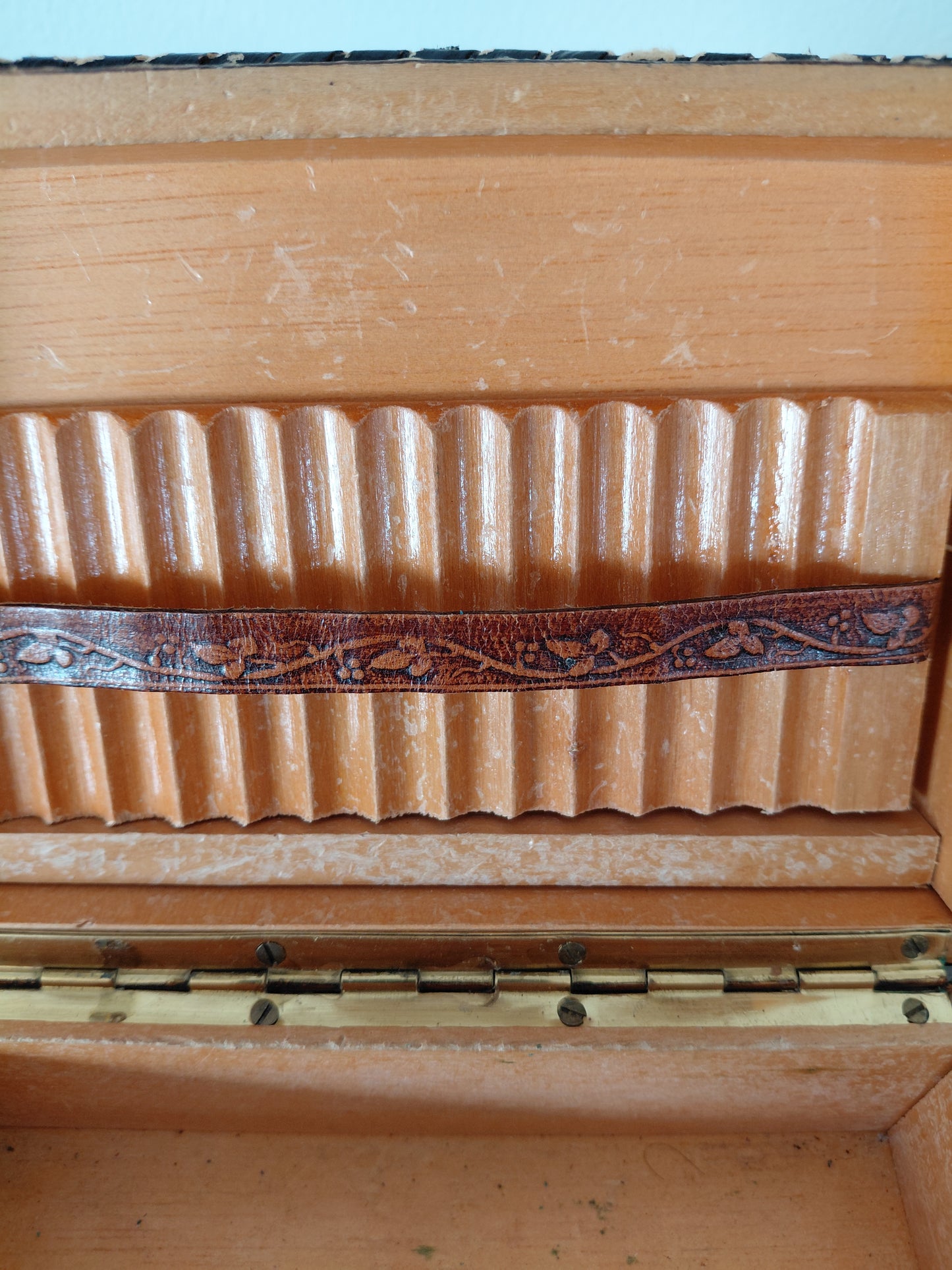 Vintage leður sígarettubox (1950-1970), vintage