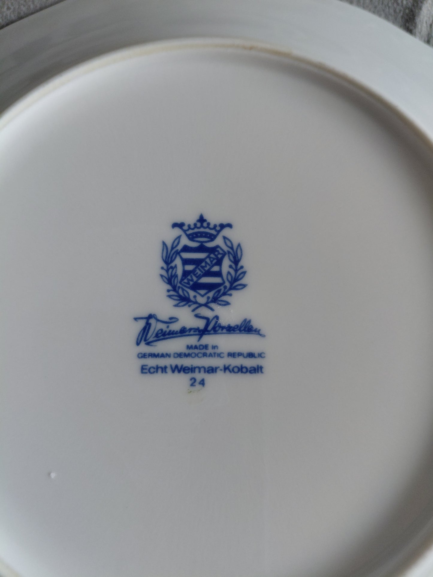 Kaffibolli með undirskál og hliðardiski "Katharina" munstur, Weimar Porzellan, East - Germany