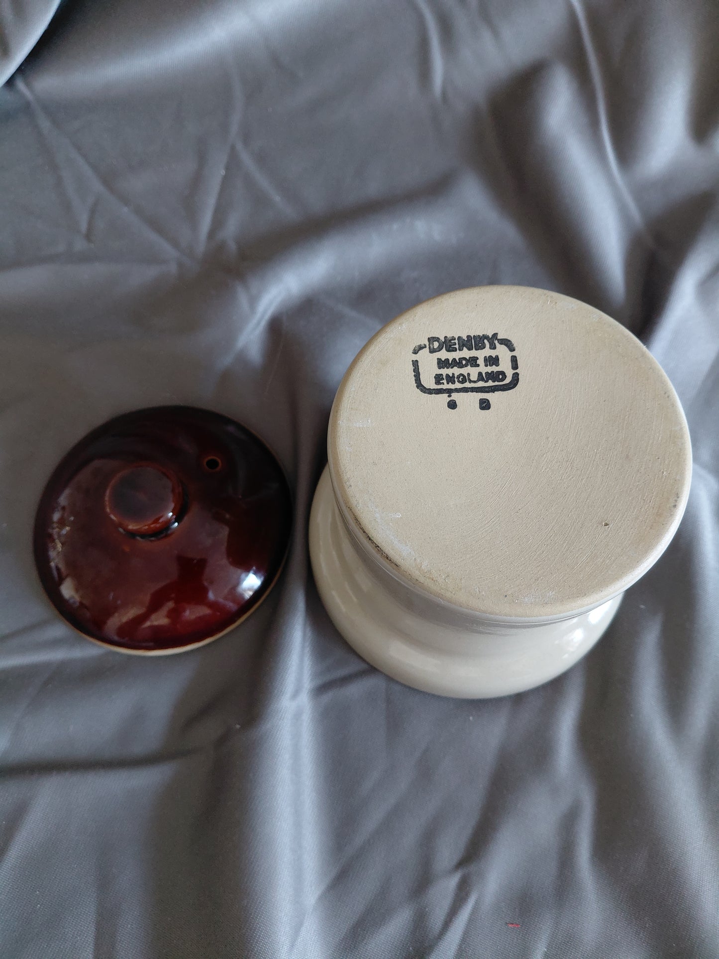 Vintage Síld leirkrukka með loki (1970s), Denby Pottery