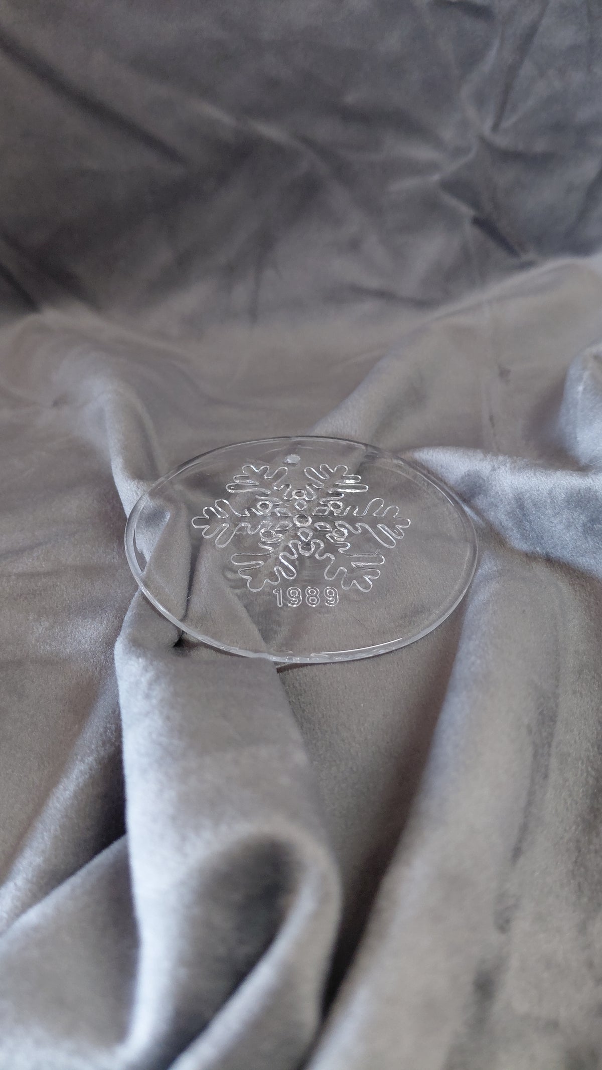 Kristal jólaskraut á jólatré 1989 (Ø7.9 cm), Hadeland Glassverk