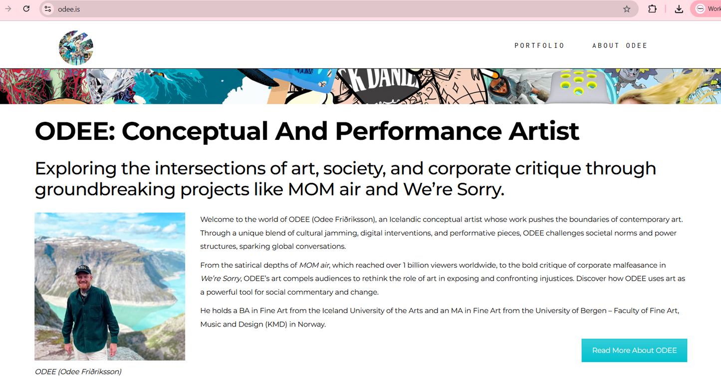 Pop art mynd / collage í ramma, ODEE