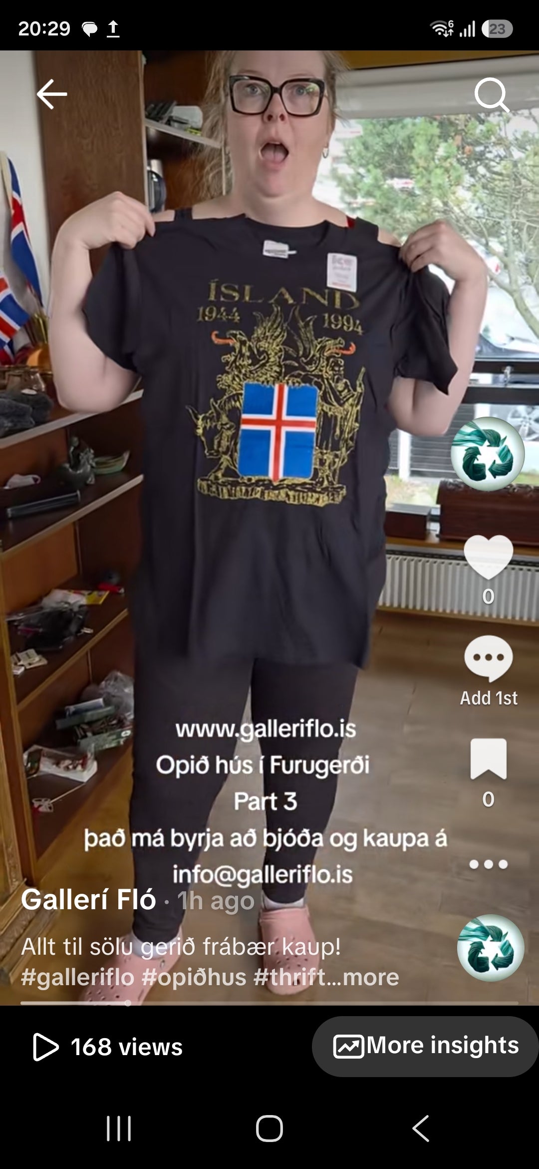 1944-1994 lýðveldisafmæli 50 ára stuttermabolur, S