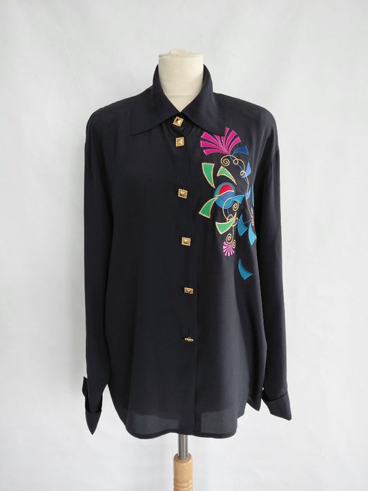 Vintage skyrta 100% silki (1990s), EUR 42, Laurél