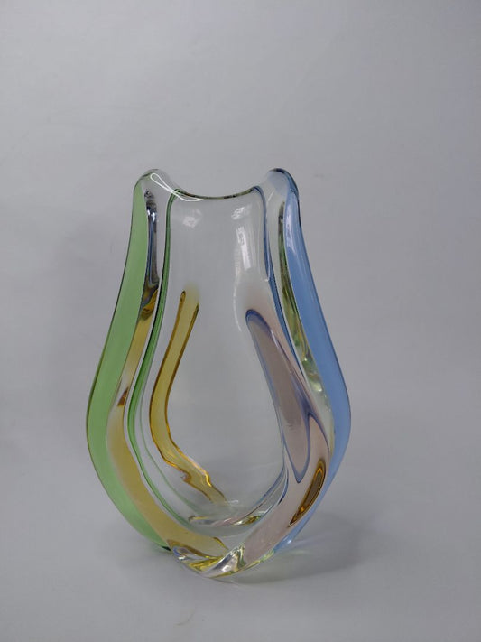 Vintage blómavasi (1950-1960), Frantisek Zemek fyrir Mstisov Glassworks