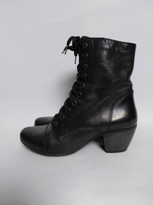 Ökklaháir leður skór 5.5 cm hæll, EUR 39, Six Mix