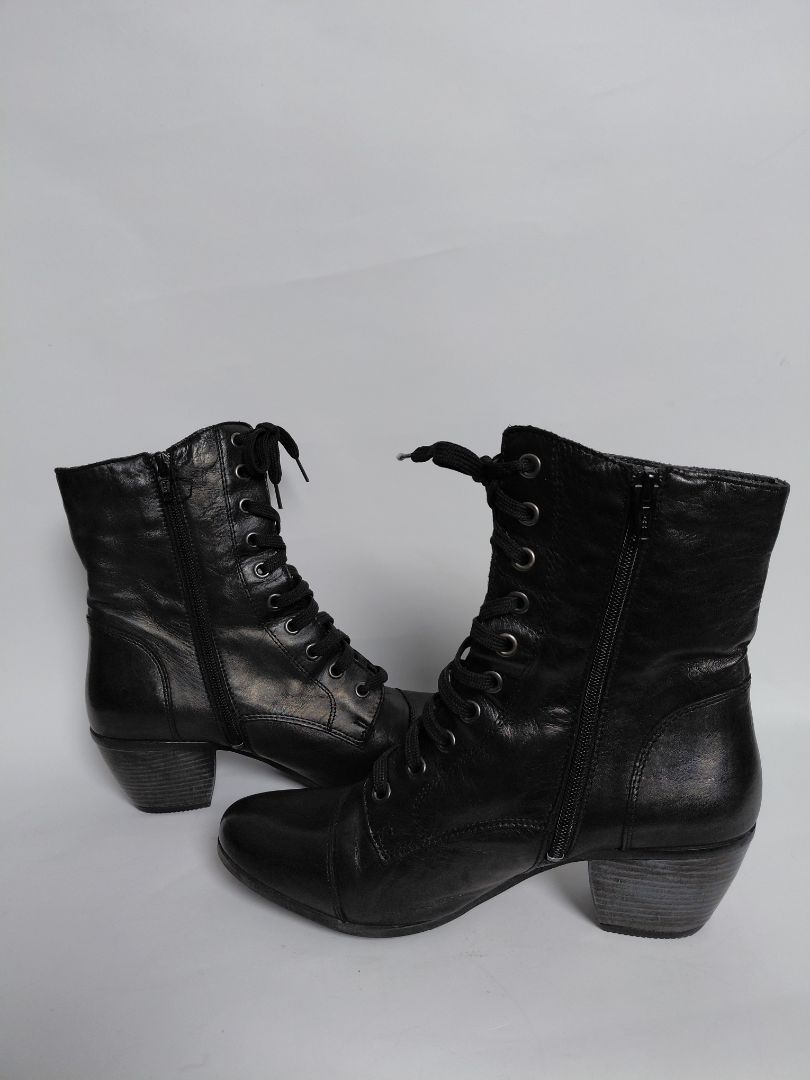 Ökklaháir leður skór 5.5 cm hæll, EUR 39, Six Mix