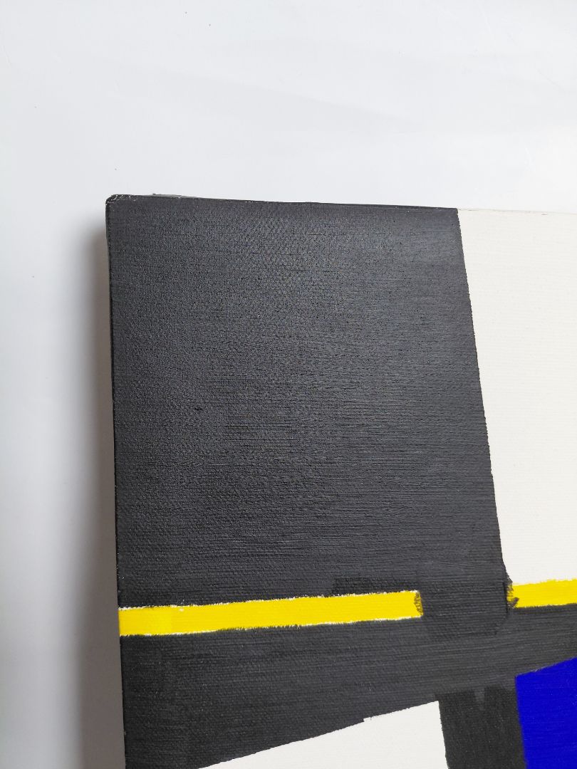 Vintage abstract eftirprentun á striga (1926) "Composition néo plastique no. 5", César Domela