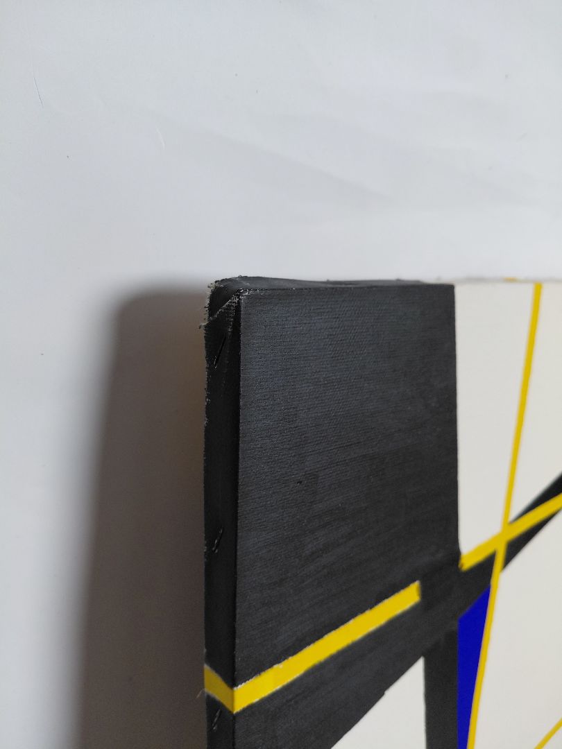 Vintage abstract eftirprentun á striga (1926) "Composition néo plastique no. 5", César Domela