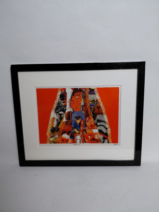 Pop art mynd/collage í ramma, ODEE