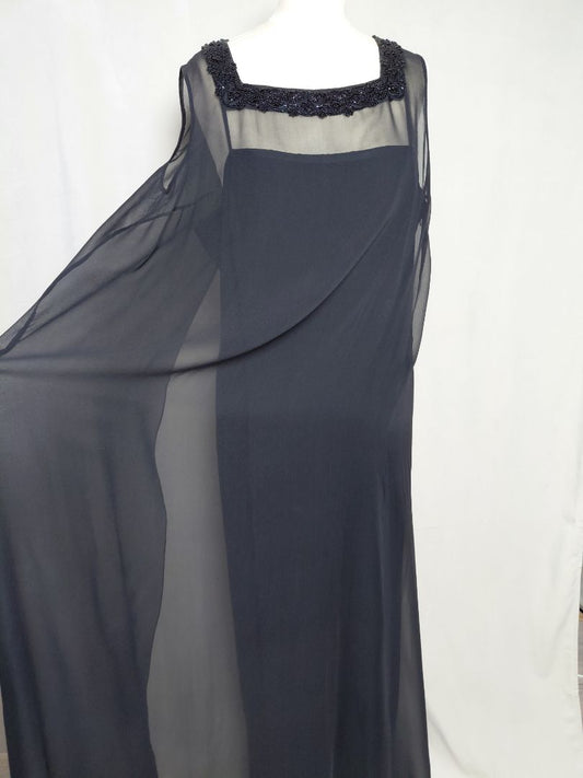 Síðkjóll með 100% silki (ár 2008), L, Paola Blu Roma