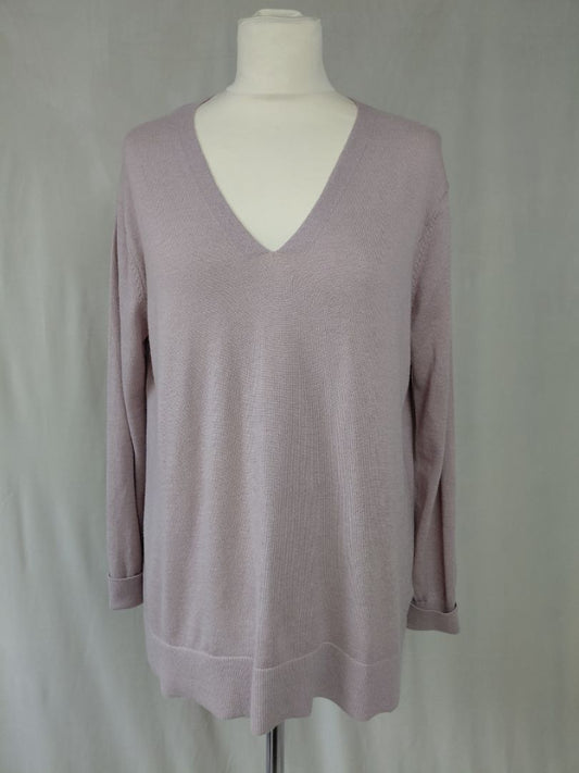 Klassísk peysa með V-hálsmáli, S, Massimo Dutti