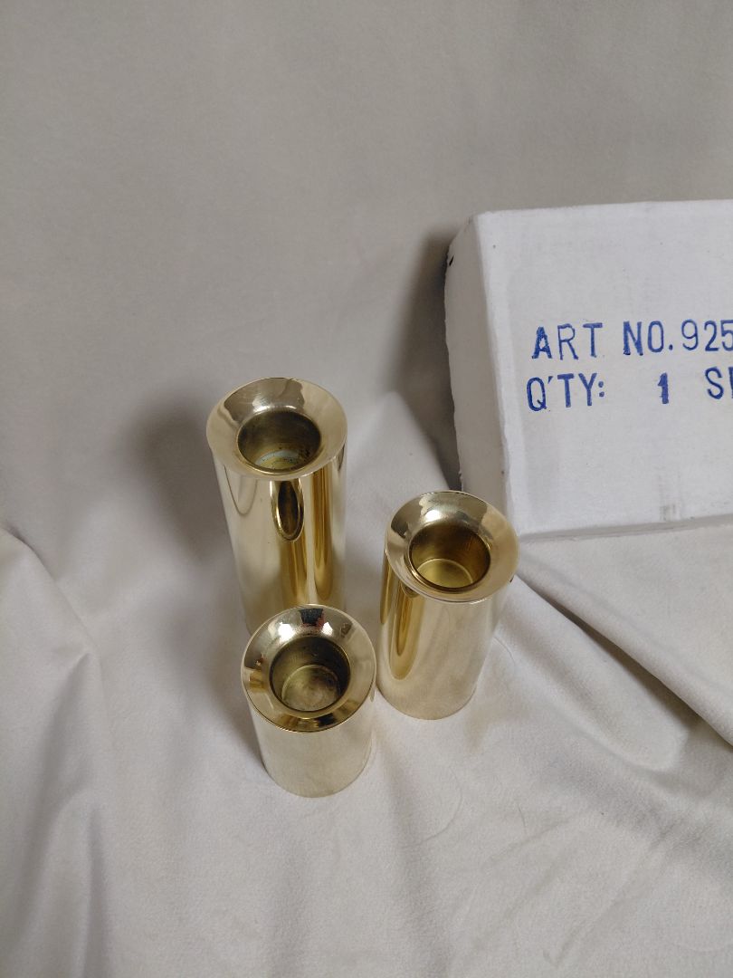 Vintage brass kertastakar 3 stk (1960-1970s)