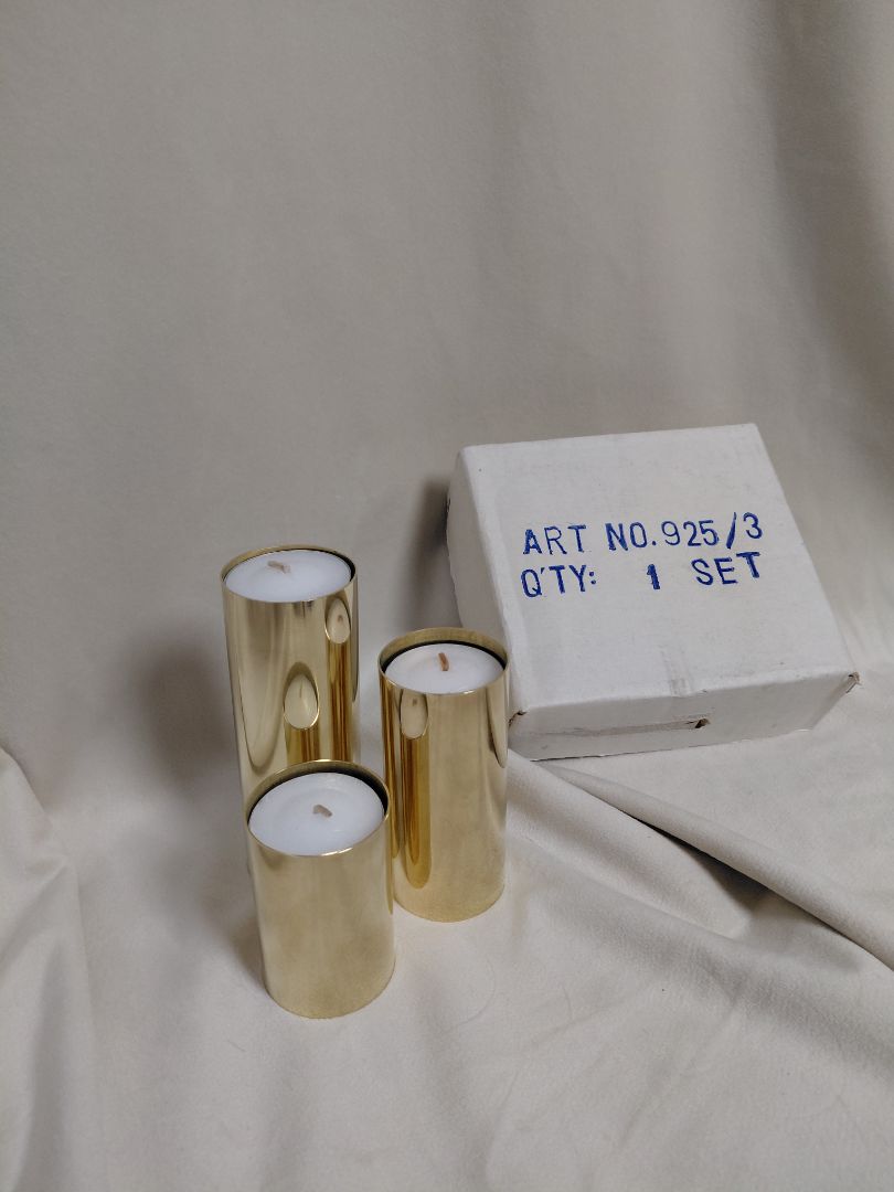 Vintage brass kertastakar 3 stk (1960-1970s)