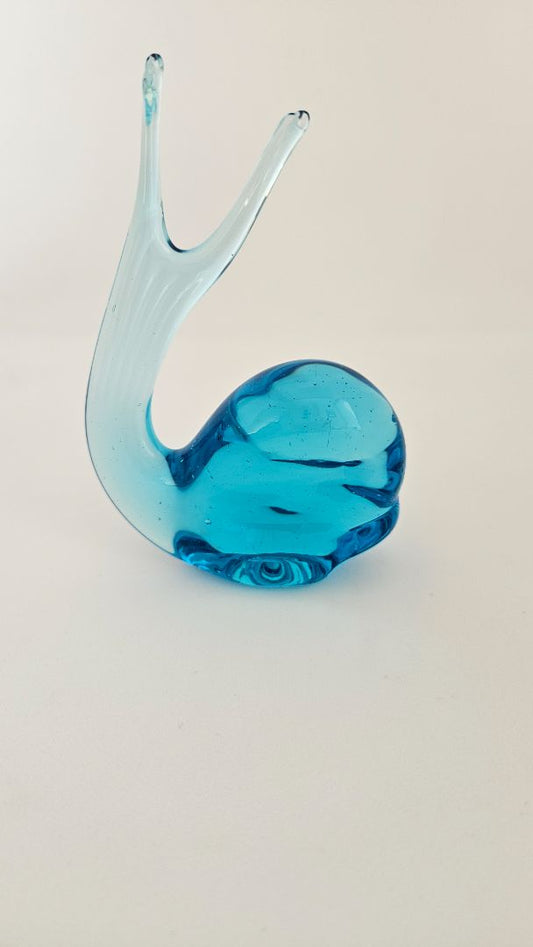 Vintage glass whale, Murano glass