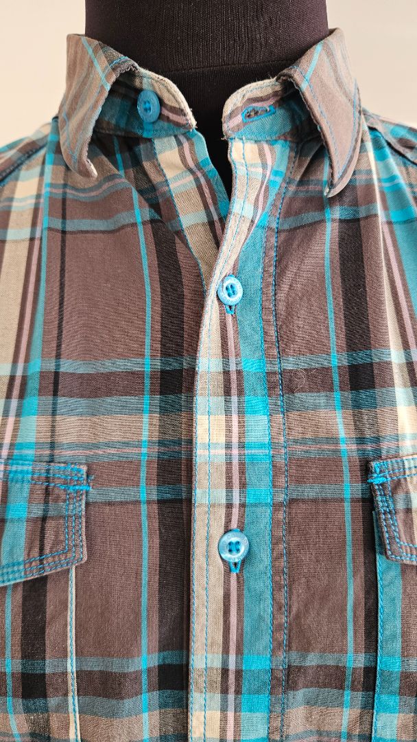 Checkered cowboy shirt, M, Psycho cowboy brand