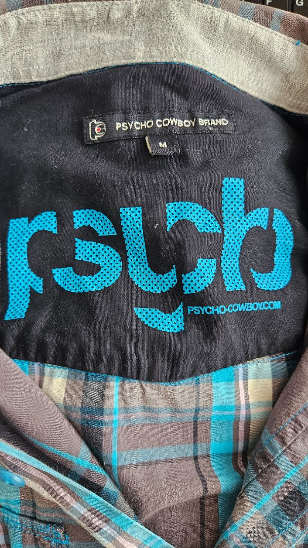 Checkered cowboy shirt, M, Psycho cowboy brand