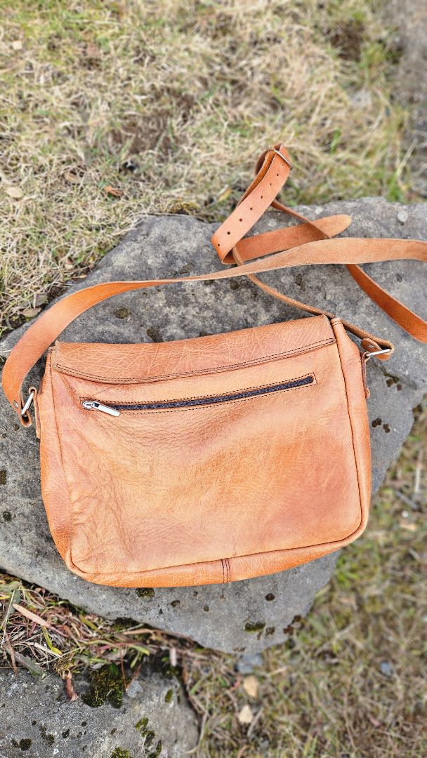 Brown leather bag
