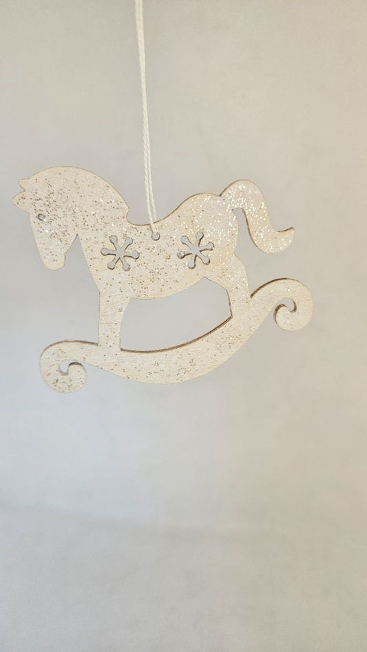 Jólatré skraut - tré hestur