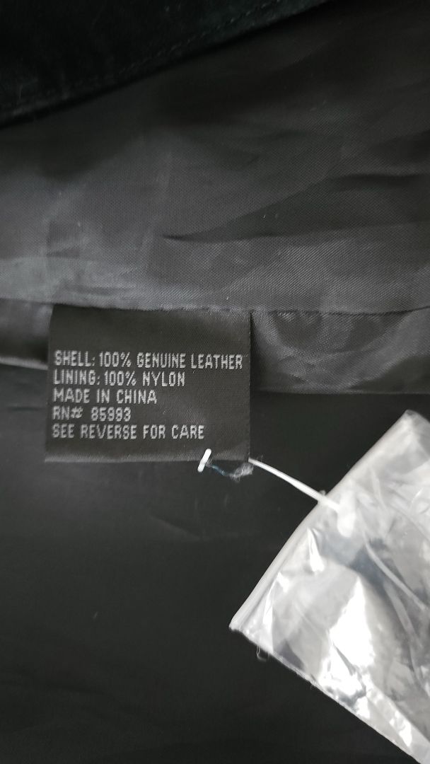 Rússkins kápa með loðkraga, L, XOXO genuine leather and suade