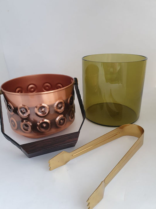 Vintage copper ice cream scoop with tongs (1960s)