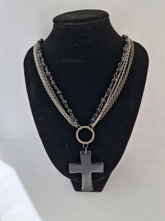 Long cross necklace